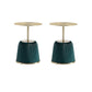 Manhattan Comfort Anderson Green 2-Piece Upholstered 1.0 End Tables With Gold Tabletop