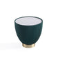 Manhattan Comfort Anderson Green Upholstered 2.0 End Table With Ceramic Faux Marble Tabletop