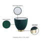Manhattan Comfort Anderson Green Upholstered 2.0 End Table With Ceramic Faux Marble Tabletop