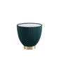 Manhattan Comfort Anderson Green Upholstered 2.0 End Table With Ceramic Faux Marble Tabletop