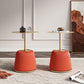 Manhattan Comfort Anderson Orange 2-Piece Upholstered 1.0 End Table With Gold Tabletop