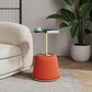 Manhattan Comfort Anderson Orange 2-Piece Upholstered 1.0 End Table With Gold Tabletop
