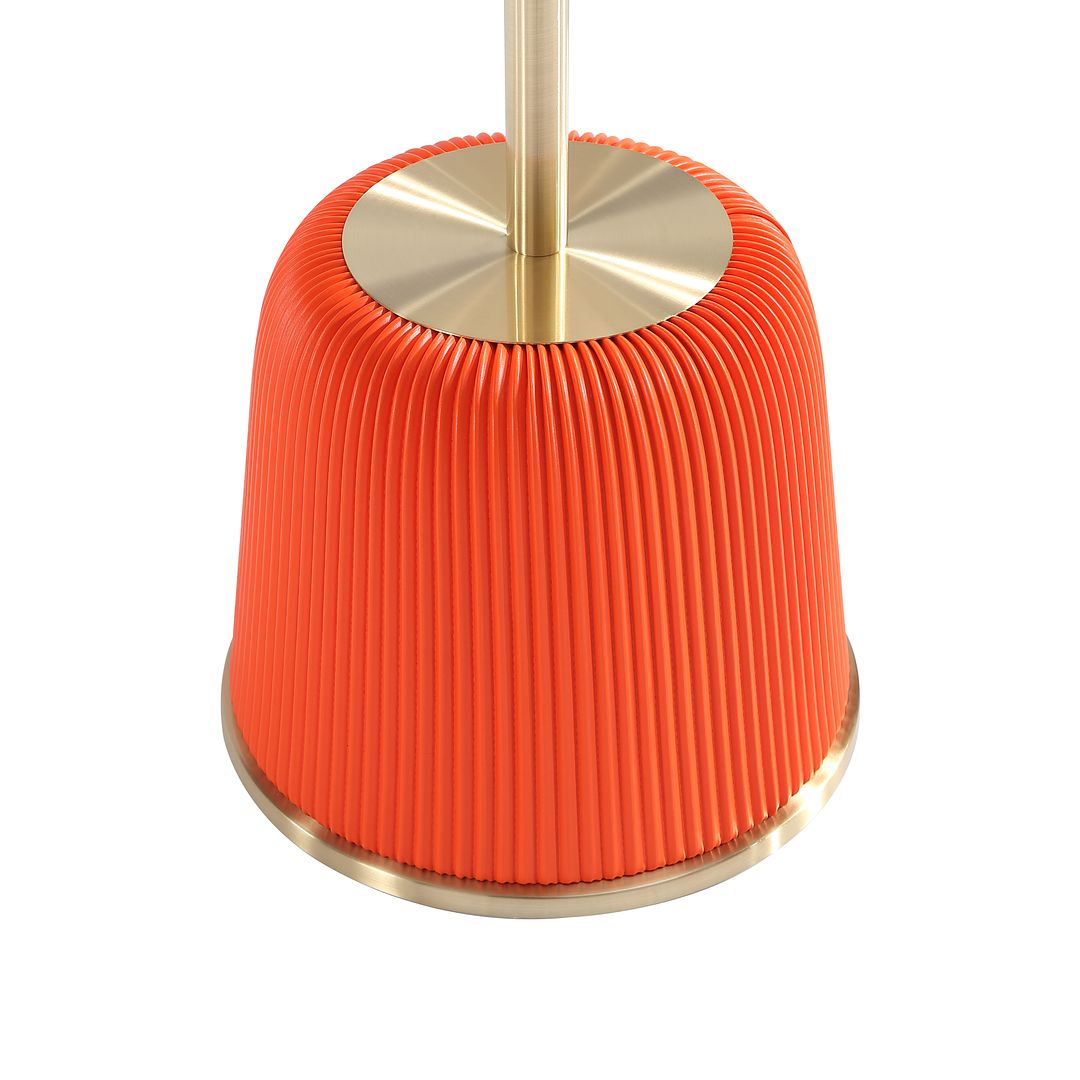 Manhattan Comfort Anderson Orange 2-Piece Upholstered 1.0 End Table With Gold Tabletop