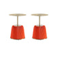 Manhattan Comfort Anderson Orange 2-Piece Upholstered 1.0 End Table With Gold Tabletop