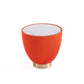 Manhattan Comfort Anderson Orange 2-Piece Upholstered 2.0 End Table With Ceramic Faux Marble Tabletop