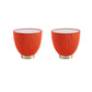 Manhattan Comfort Anderson Orange 2-Piece Upholstered 2.0 End Table With Ceramic Faux Marble Tabletop