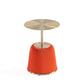 Manhattan Comfort Anderson Orange Upholstered 1.0 End Table With Gold Tabletop