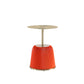 Manhattan Comfort Anderson Orange Upholstered 1.0 End Table With Gold Tabletop