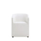 Manhattan Comfort Anna Modern Round Faux Leather Dining Armchair In Cream