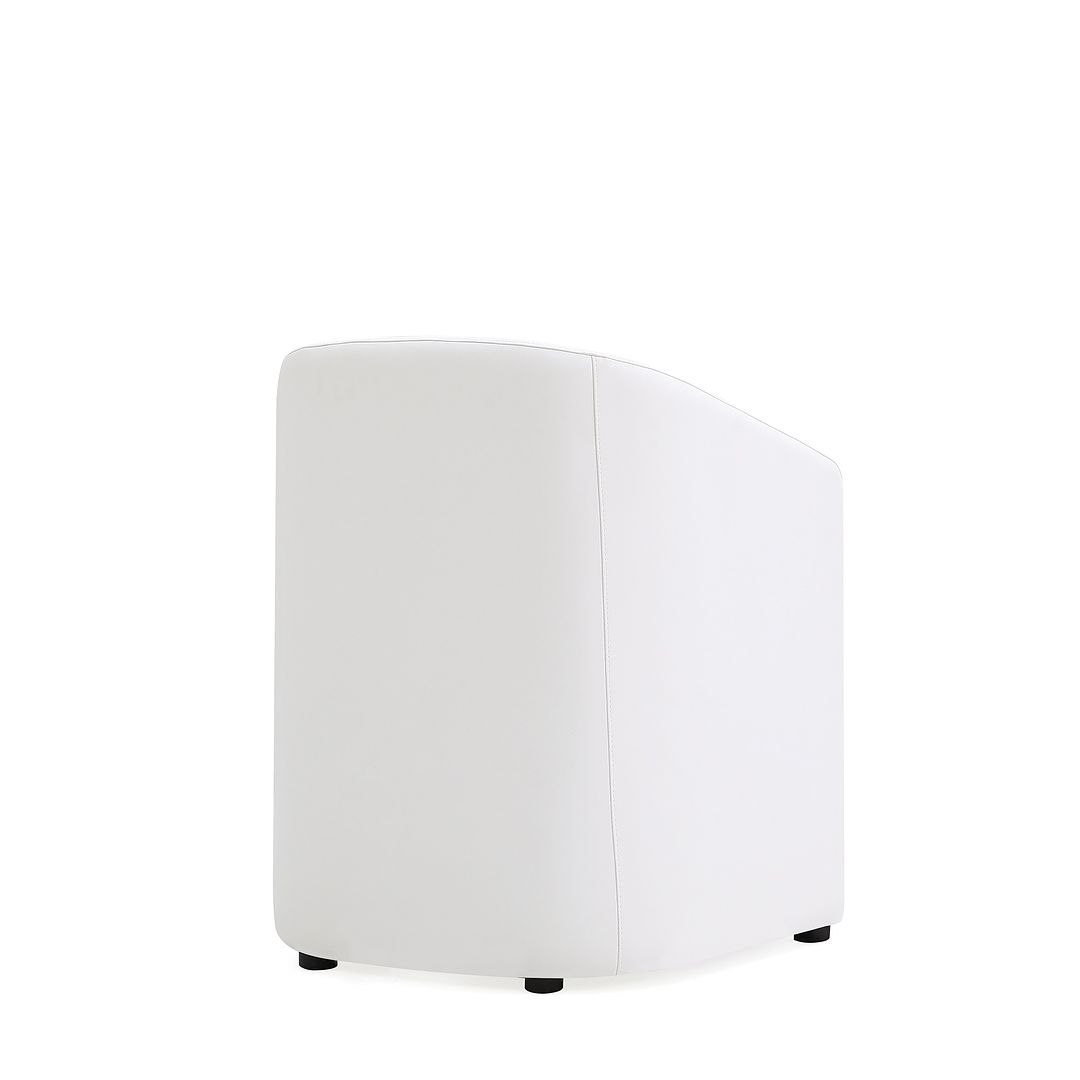 Manhattan Comfort Anna Modern Round Faux Leather Dining Armchair In Cream