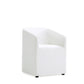 Manhattan Comfort Anna Modern Round Faux Leather Dining Armchair In Cream