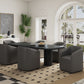 Manhattan Comfort Anna Modern Round Faux Leather Dining Armchair In Pewter