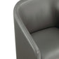 Manhattan Comfort Anna Modern Round Faux Leather Dining Armchair In Pewter