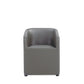 Manhattan Comfort Anna Modern Round Faux Leather Dining Armchair In Pewter