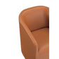 Manhattan Comfort Anna Modern Round Faux Leather Dining Armchair In Saddle