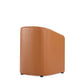 Manhattan Comfort Anna Modern Round Faux Leather Dining Armchair In Saddle
