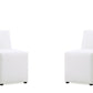 Manhattan Comfort Anna Modern Square Faux Leather Cream Dining Chairs In A Set Of 2