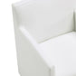 Manhattan Comfort Anna Modern Square Faux Leather Dining Armchair In Cream