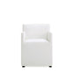 Manhattan Comfort Anna Modern Square Faux Leather Dining Armchair In Cream