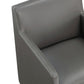 Manhattan Comfort Anna Modern Square Faux Leather Dining Armchair In Pewter