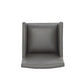 Manhattan Comfort Anna Modern Square Faux Leather Dining Armchair In Pewter