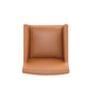 Manhattan Comfort Anna Modern Square Faux Leather Dining Armchair In Saddle