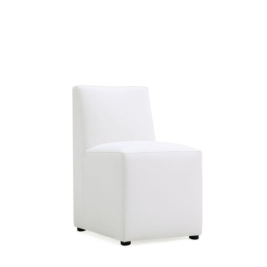 Manhattan Comfort Anna Modern Square Faux Leather Dining Chair In Cream