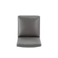 Manhattan Comfort Anna Modern Square Faux Leather Dining Chair In Pewter