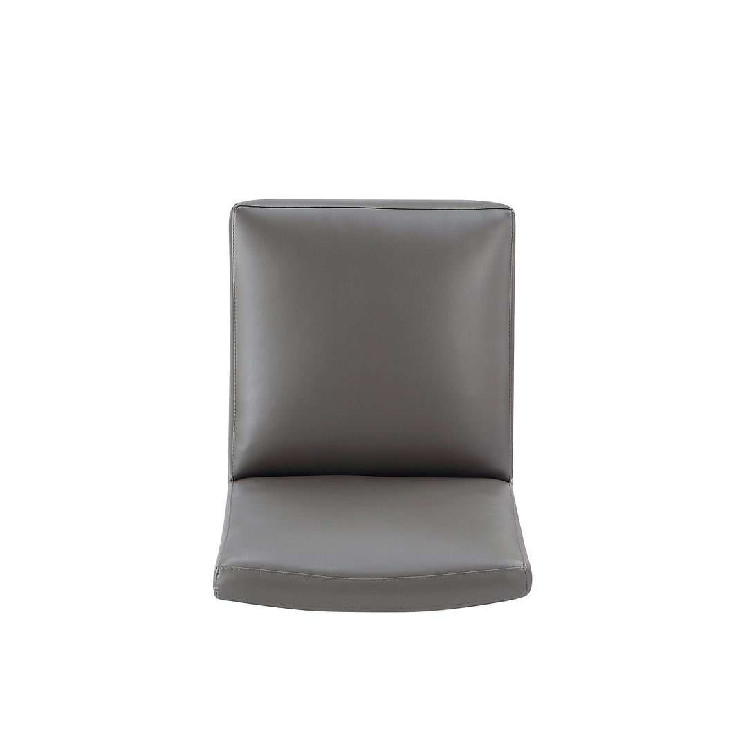 Manhattan Comfort Anna Modern Square Faux Leather Dining Chair In Pewter