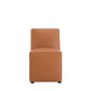 Manhattan Comfort Anna Modern Square Faux Leather Dining Chair In Saddle