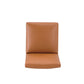 Manhattan Comfort Anna Modern Square Faux Leather Dining Chair In Saddle