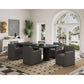 Manhattan Comfort Anna Modern Square Faux Leather Pewter Dining Armchairs In A Set Of 2