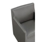 Manhattan Comfort Anna Modern Square Faux Leather Pewter Dining Armchairs In A Set Of 2