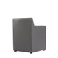 Manhattan Comfort Anna Modern Square Faux Leather Pewter Dining Armchairs In A Set Of 2