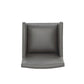 Manhattan Comfort Anna Modern Square Faux Leather Pewter Dining Armchairs In A Set Of 2