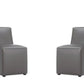 Manhattan Comfort Anna Modern Square Faux Leather Pweter Dining Chairs In A Set Of 2