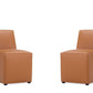 Manhattan Comfort Anna Modern Square Faux Leather Saddle Dining Chairs In A Set Of 2