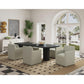 Manhattan Comfort Anna Modern Square Faux Leather Stone Gray Dining Armchairs In A Set Of 2