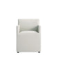 Manhattan Comfort Anna Modern Square Faux Leather Stone Gray Dining Armchairs In A Set Of 2