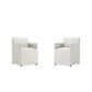 Manhattan Comfort Anna Modern Square Faux Leather Stone Gray Dining Armchairs In A Set Of 2