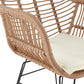 Manhattan Comfort Antibes 1.0 Steel Rattan 3-Piece Patio Conversation Set With Cushions In Cream