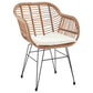 Manhattan Comfort Antibes 1.0 Steel Rattan 3-Piece Patio Conversation Set With Cushions In Cream
