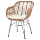 Manhattan Comfort Antibes 1.0 Steel Rattan 3-Piece Patio Conversation Set With Cushions In Cream