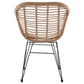 Manhattan Comfort Antibes 1.0 Steel Rattan 3-Piece Patio Conversation Set With Cushions In Cream