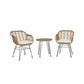 Manhattan Comfort Antibes 1.0 Steel Rattan 3-Piece Patio Conversation Set With Cushions In Cream