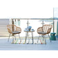 Manhattan Comfort Antibes 1.0 Steel Rattan 3-Piece Patio Conversation Set With Cushions In Gray