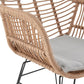 Manhattan Comfort Antibes 1.0 Steel Rattan 3-Piece Patio Conversation Set With Cushions In Gray