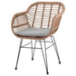 Manhattan Comfort Antibes 1.0 Steel Rattan 3-Piece Patio Conversation Set With Cushions In Gray