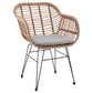 Manhattan Comfort Antibes 1.0 Steel Rattan 3-Piece Patio Conversation Set With Cushions In Gray