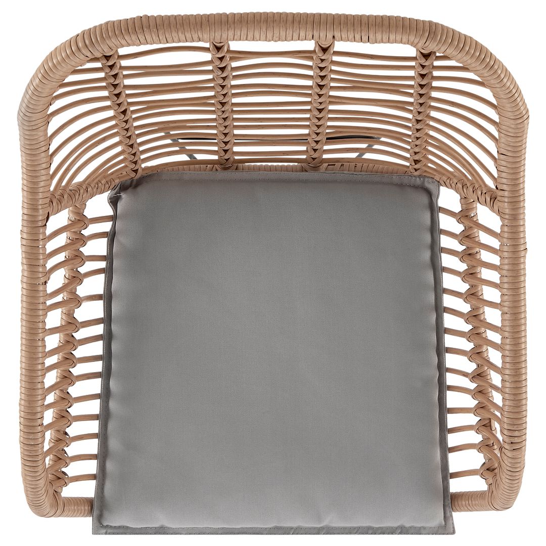 Manhattan Comfort Antibes 1.0 Steel Rattan 3-Piece Patio Conversation Set With Cushions In Gray